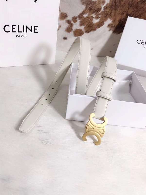 Celine Triomphe Belt In Smooth Calfskin