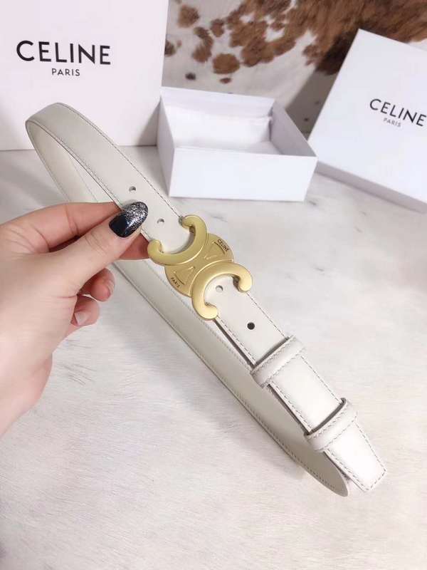 Celine Triomphe Belt In Smooth Calfskin