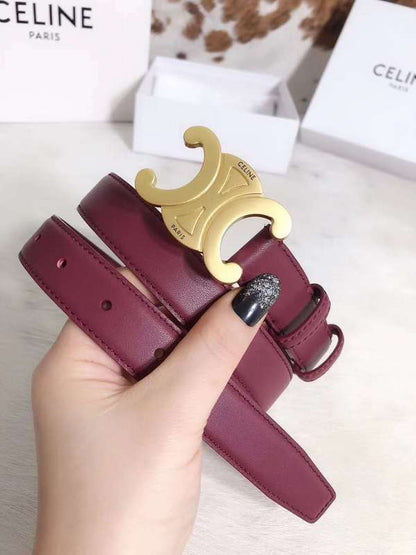 Celine Triomphe Belt In Smooth Calfskin