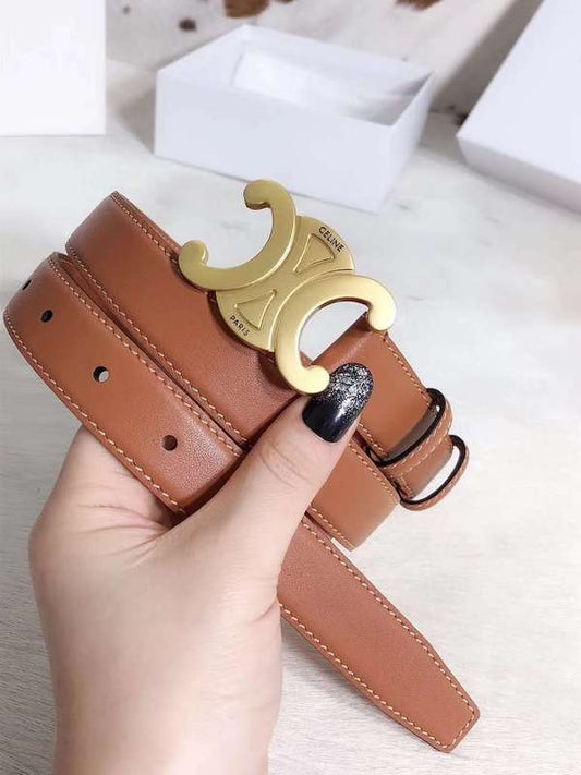 Celine Triomphe Belt In Smooth Calfskin