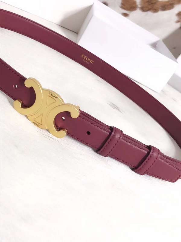 Celine Triomphe Belt In Smooth Calfskin