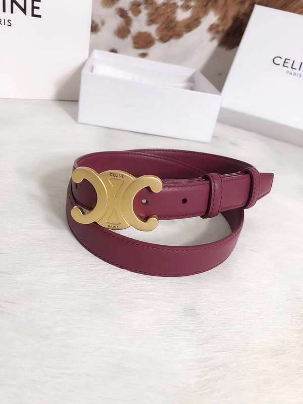 Celine Triomphe Belt In Smooth Calfskin