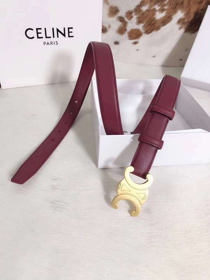 Celine Triomphe Belt In Smooth Calfskin