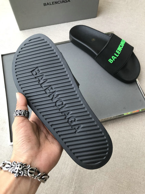 Balenciaga green slides hot sale