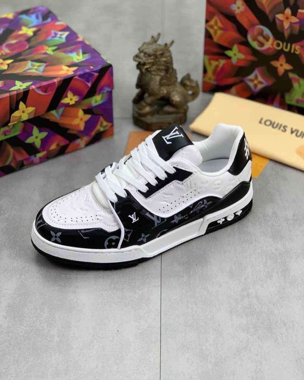 black and white louis vuitton sneakers
