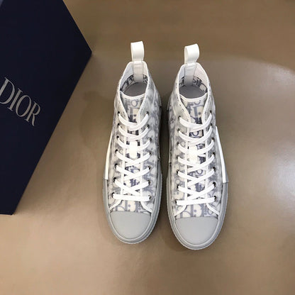 Dior B23 High-Top Sneakers (White & Navy Blue)