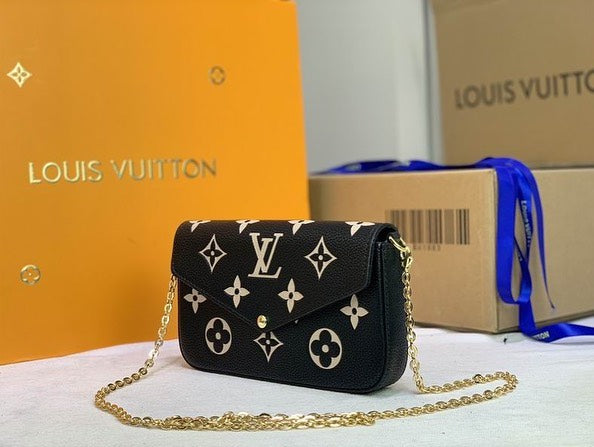 LV Louis Vuitton Felicie Pochette Crossbody Shoulder Bag Chain