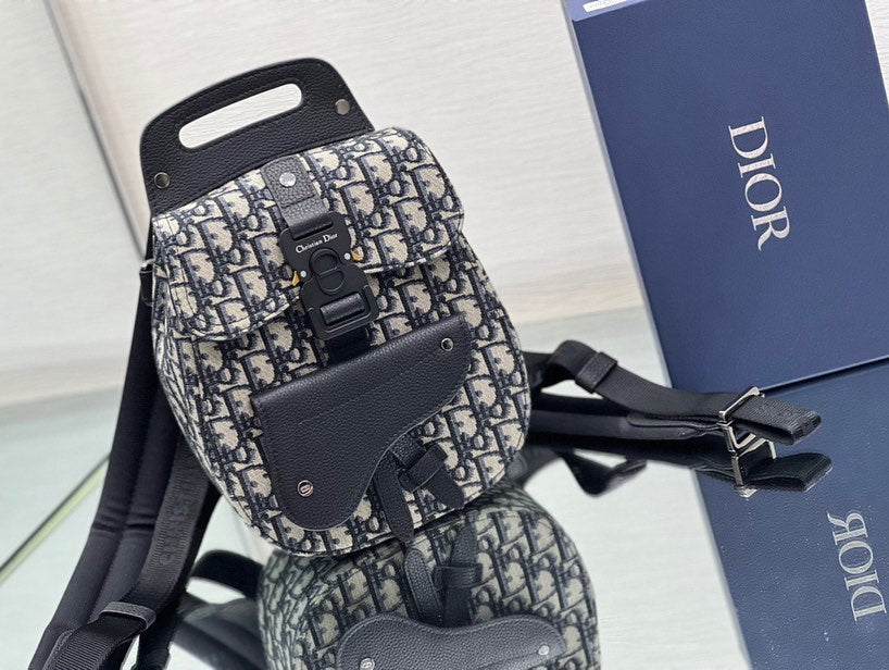 Shop Christian Dior GALLOP Unisex Calfskin Plain Logo Backpacks