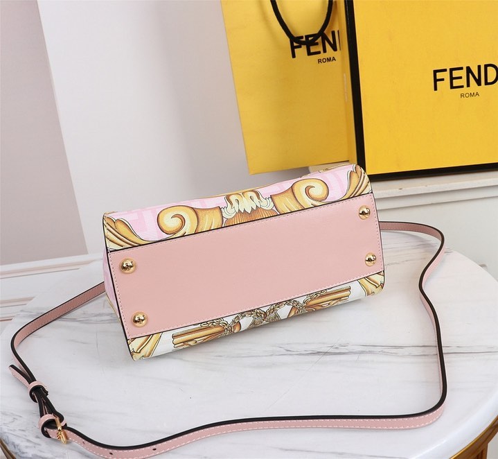 New Versace X Fendi Fendace Collaboration Large Flat Pouch Pink