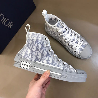 Dior B23 High-Top Sneakers (White & Navy Blue)