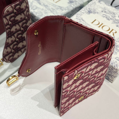 Christian Dior Saddle Flap Card Holder