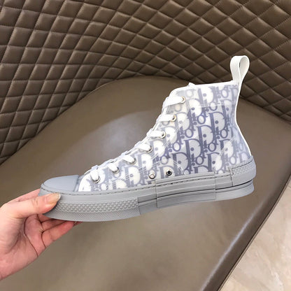 Dior B23 High-Top Sneakers (White & Navy Blue)