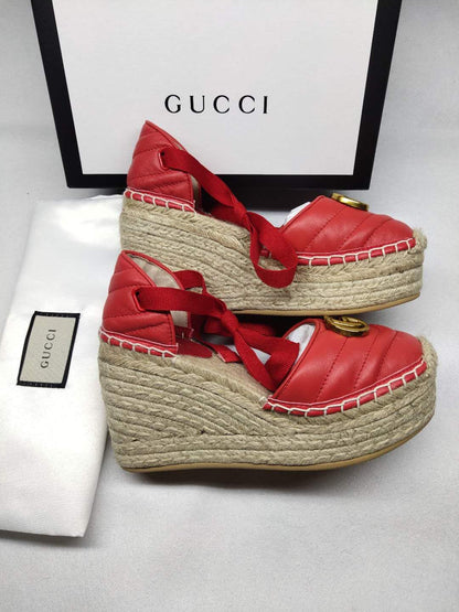Gucci Leather Platform Espadrille