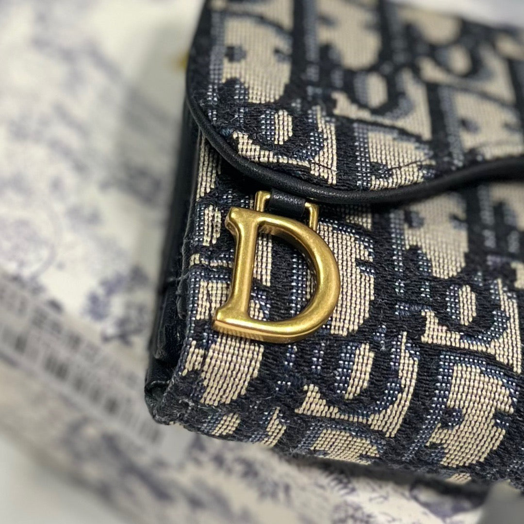 Christian Dior Saddle Flap Card Holder