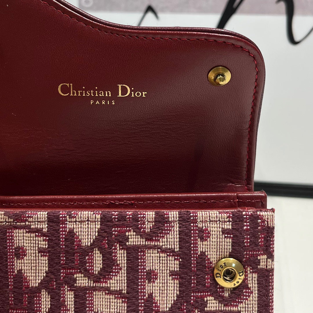 Christian Dior Saddle Flap Card Holder