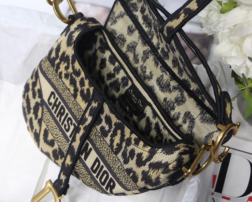 Dior saddle clearance bag leopard